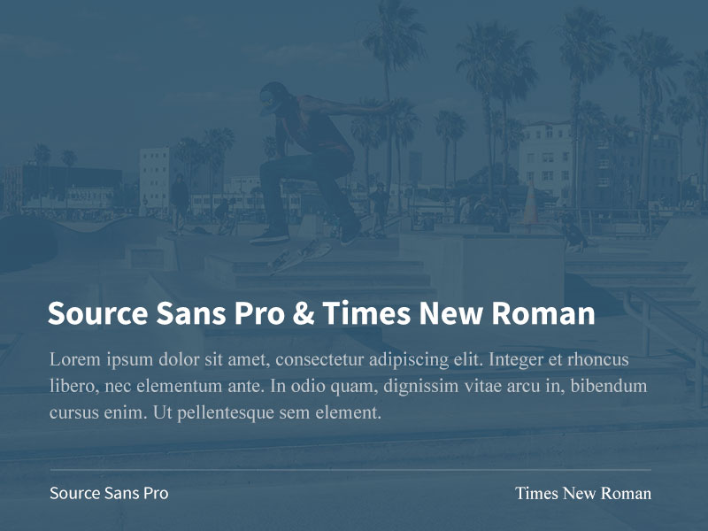 Source Sans Pro and Times New Roman