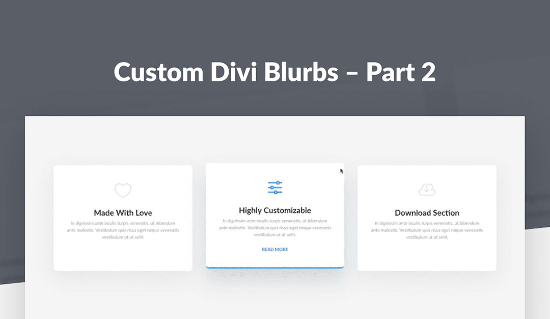 Custom Divi Blurbs – Part 2