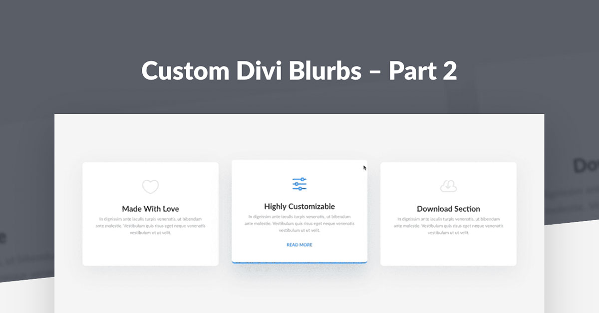 Custom Divi Blurbs – Part 2