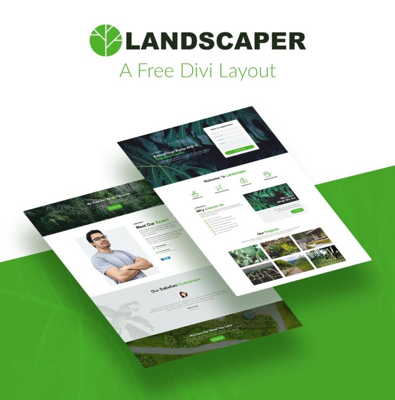 Free Divi Layout for gardeners and landscaping businesses