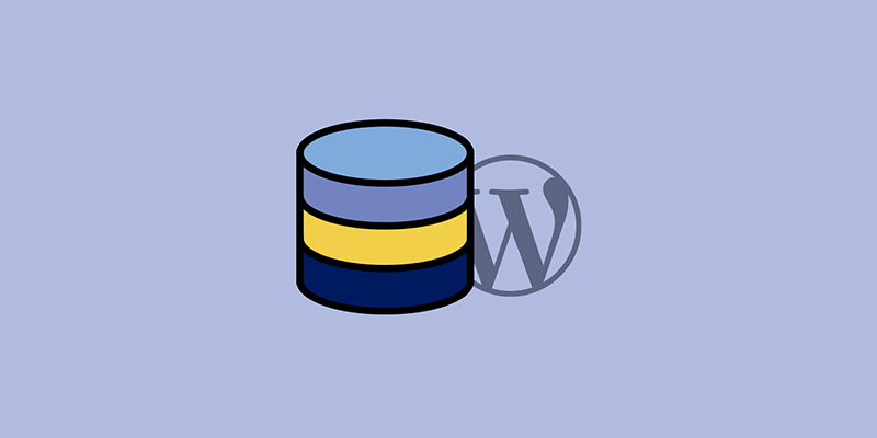 Database clip art image with WordPress logo
